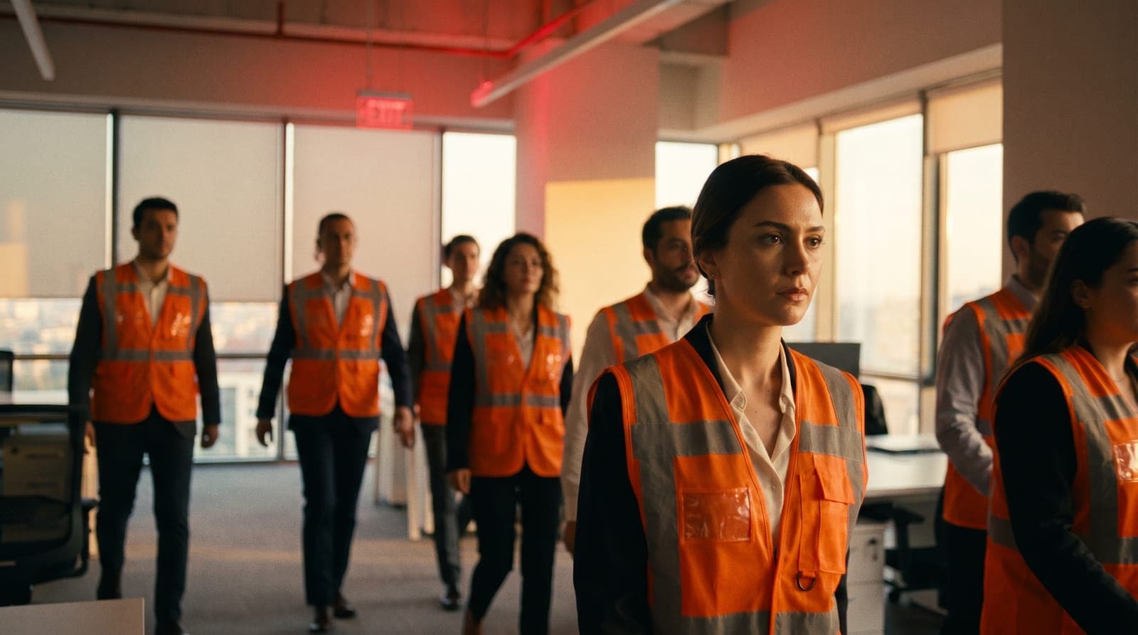 Ofis ortamında gerçekleştirilen düzenli ve hızlı tahliye tatbikatı