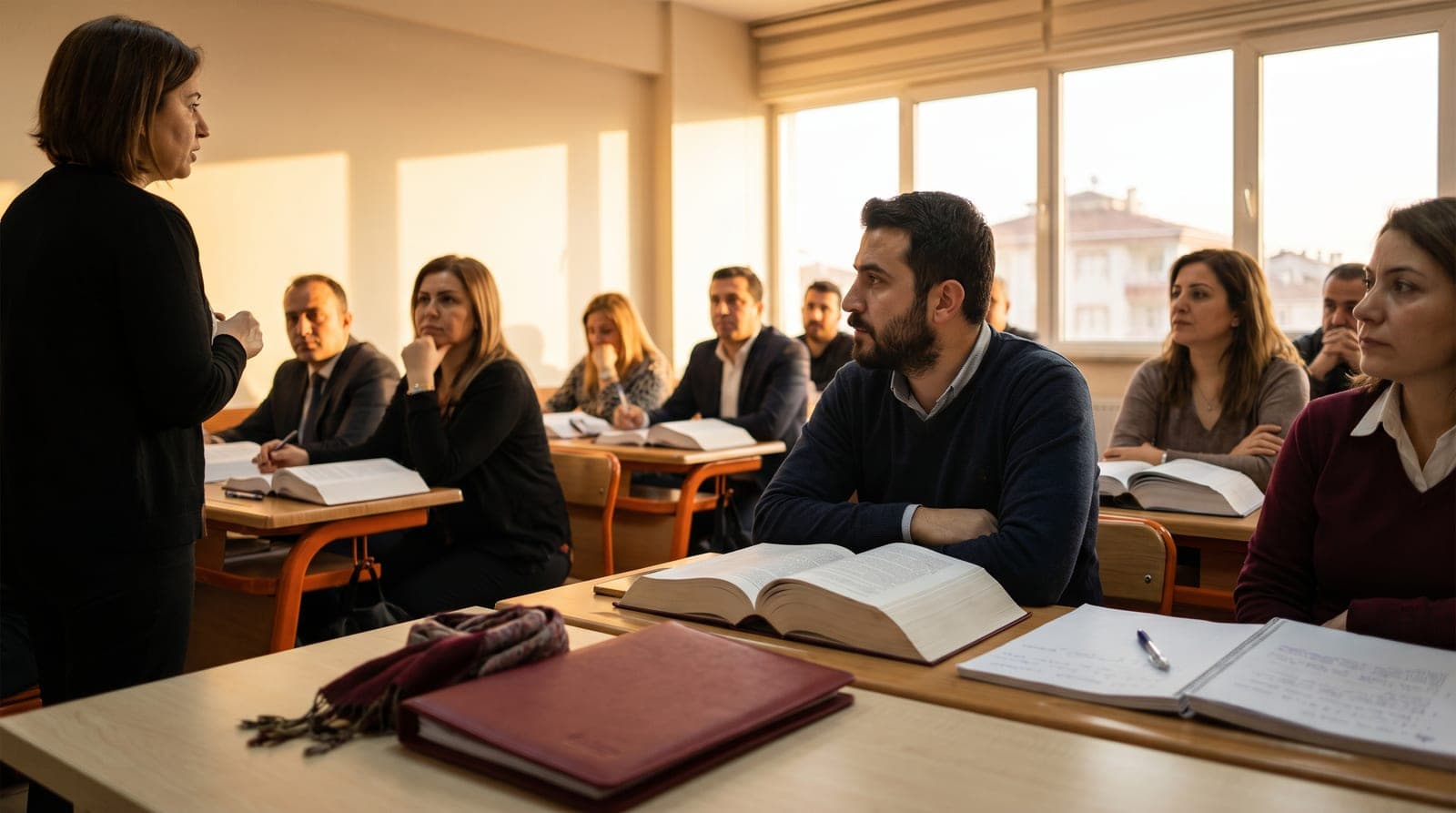 Sınıf ortamında iş güvenliği uzmanlığı eğitimi alan profesyoneller