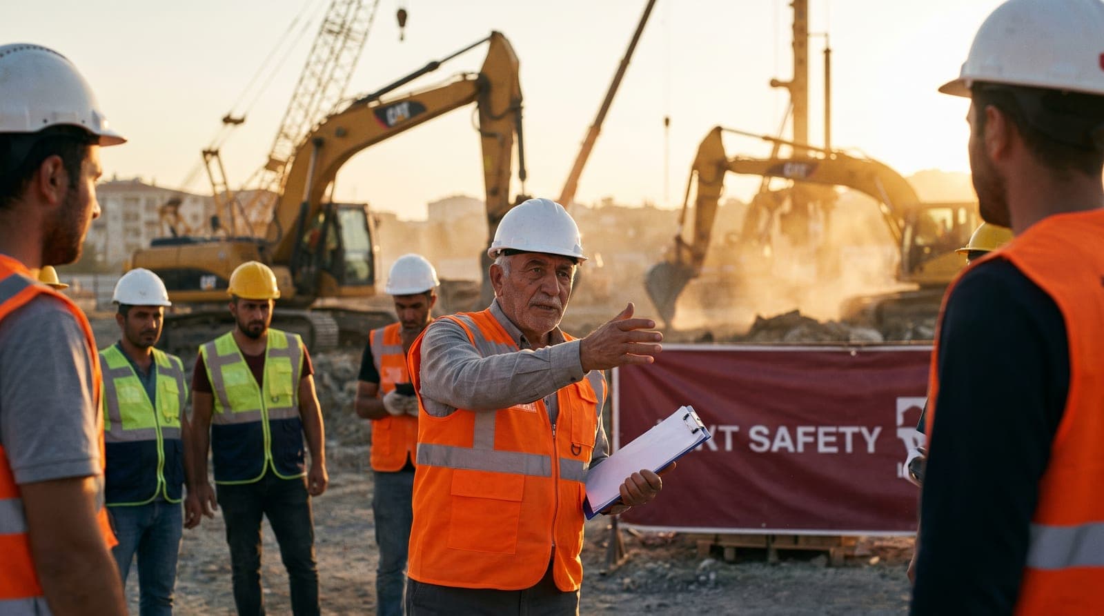 Çok tehlikeli sınıfta yer alan inşaat sahasında denetim yapan A sınıfı İSG uzmanı