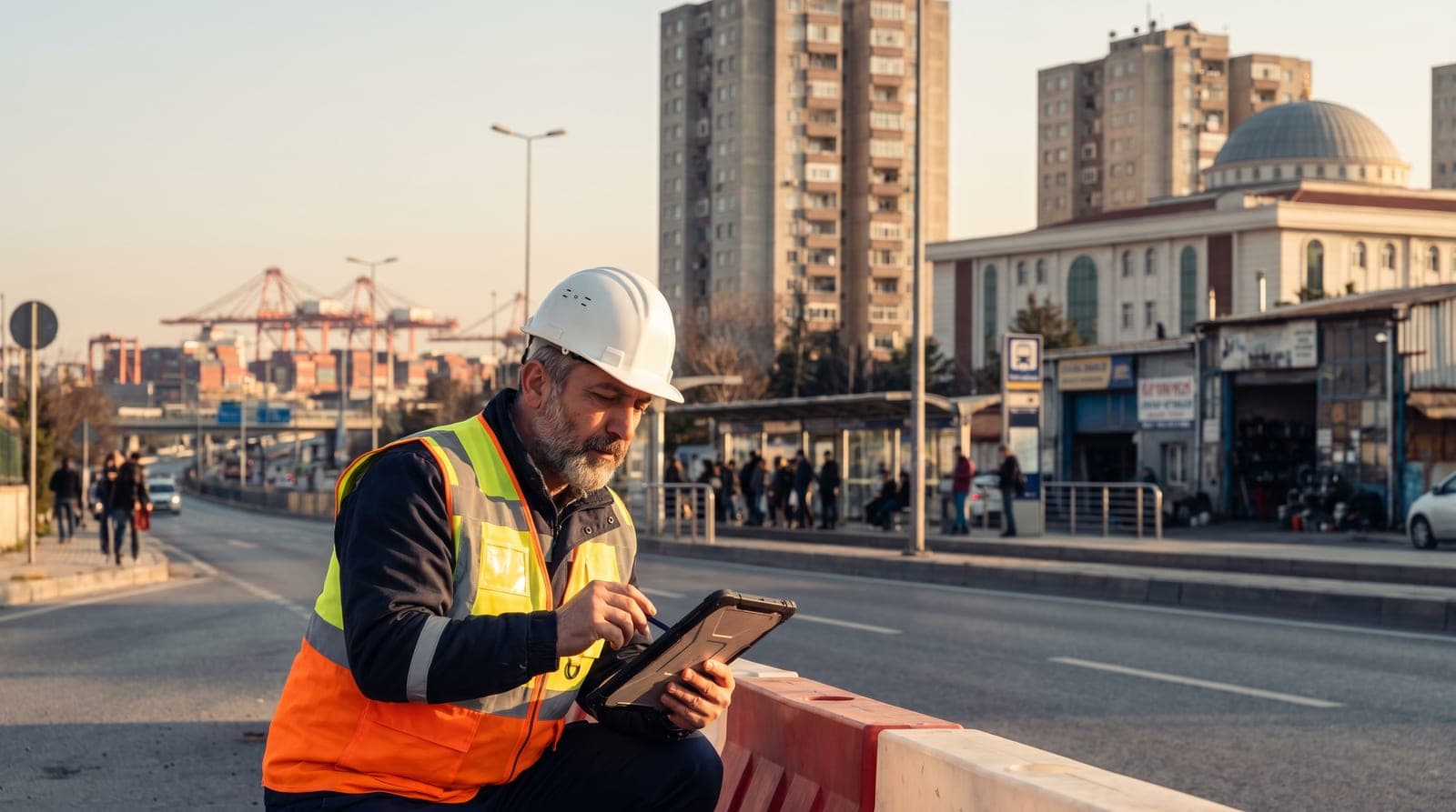 Avcılar iş güvenliği kursu — E-5 ve metrobüs hattı çevresinde baretli iş güvenliği uzmanı
